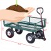 Gymax Heavy Duty Lawn Garden Utility Cart Wagon Wheelbarrow Steel Trailer   